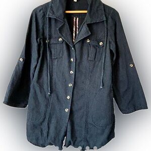 CABI Denim Anorak Utility Jacket Lightweight Shacket M